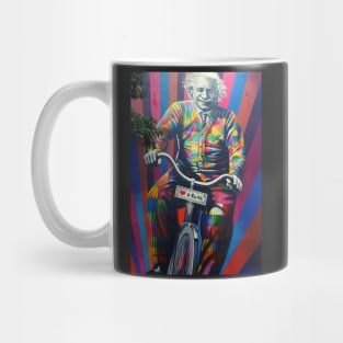 Einstein riding a bike. Mug